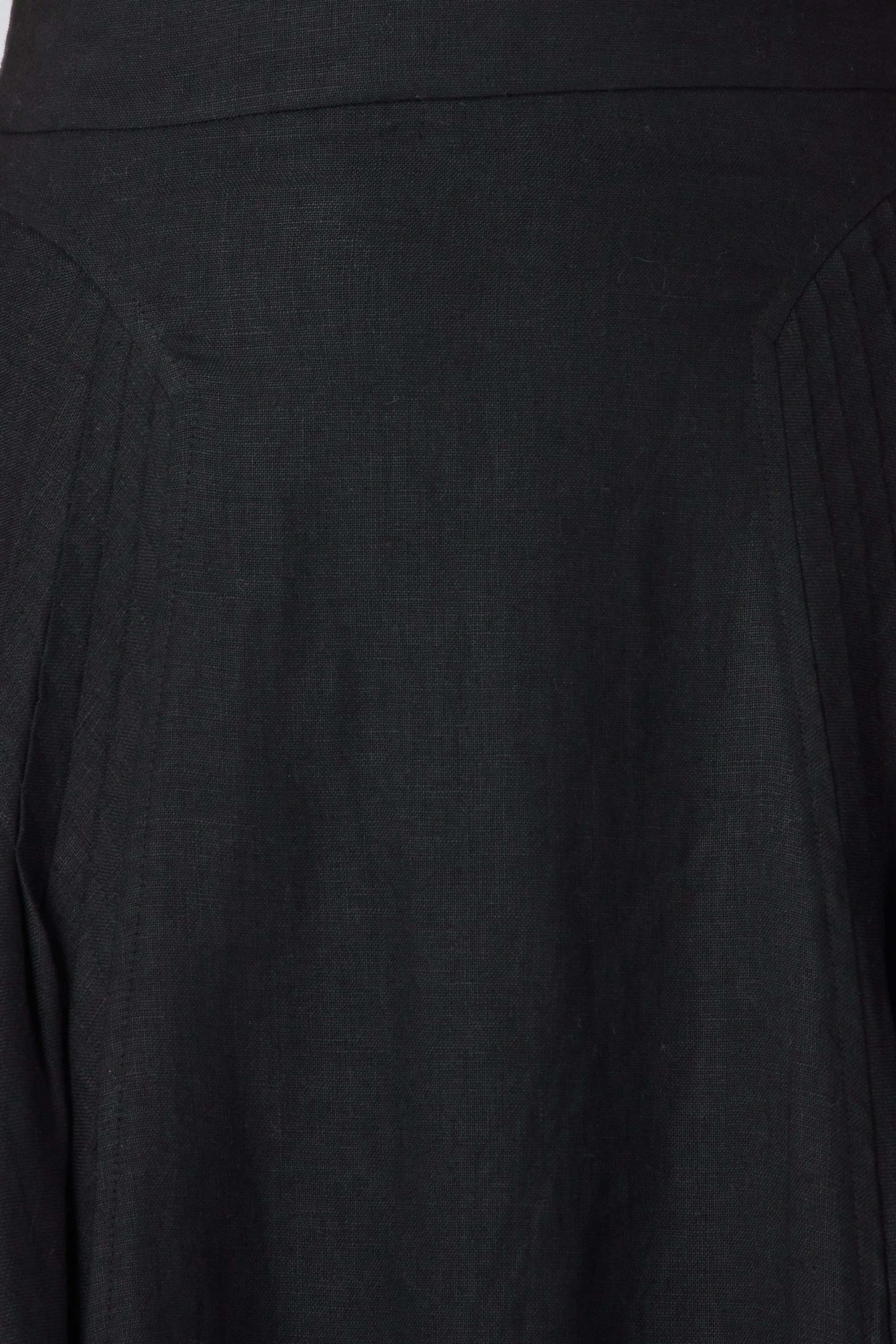 Close-up of a black garment with a focus on texture and color.