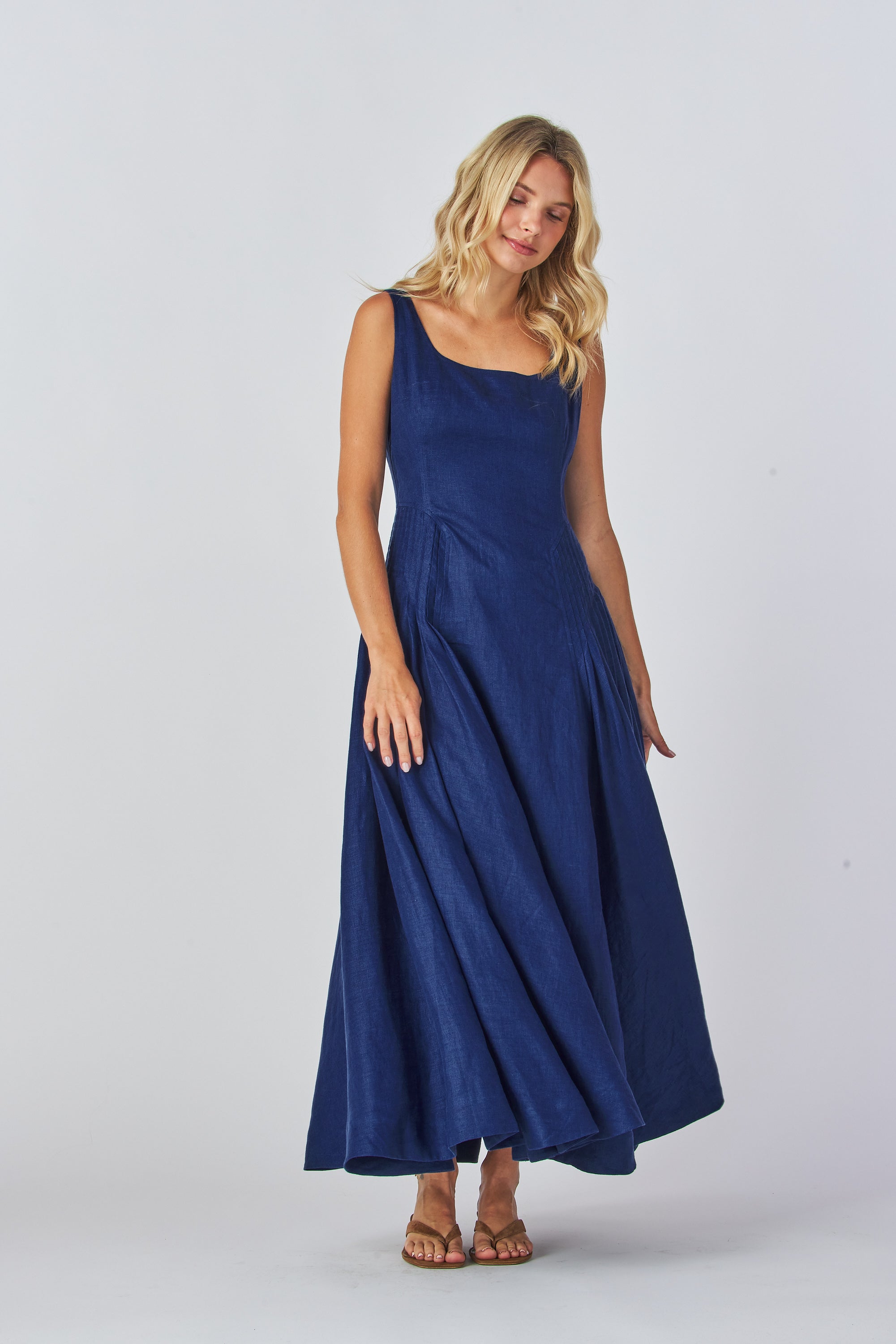 Vintage Elegance Dress, Heirloom Feminine Grace Dress, Flared Midi Modern Royalty Dress, Evening Dress