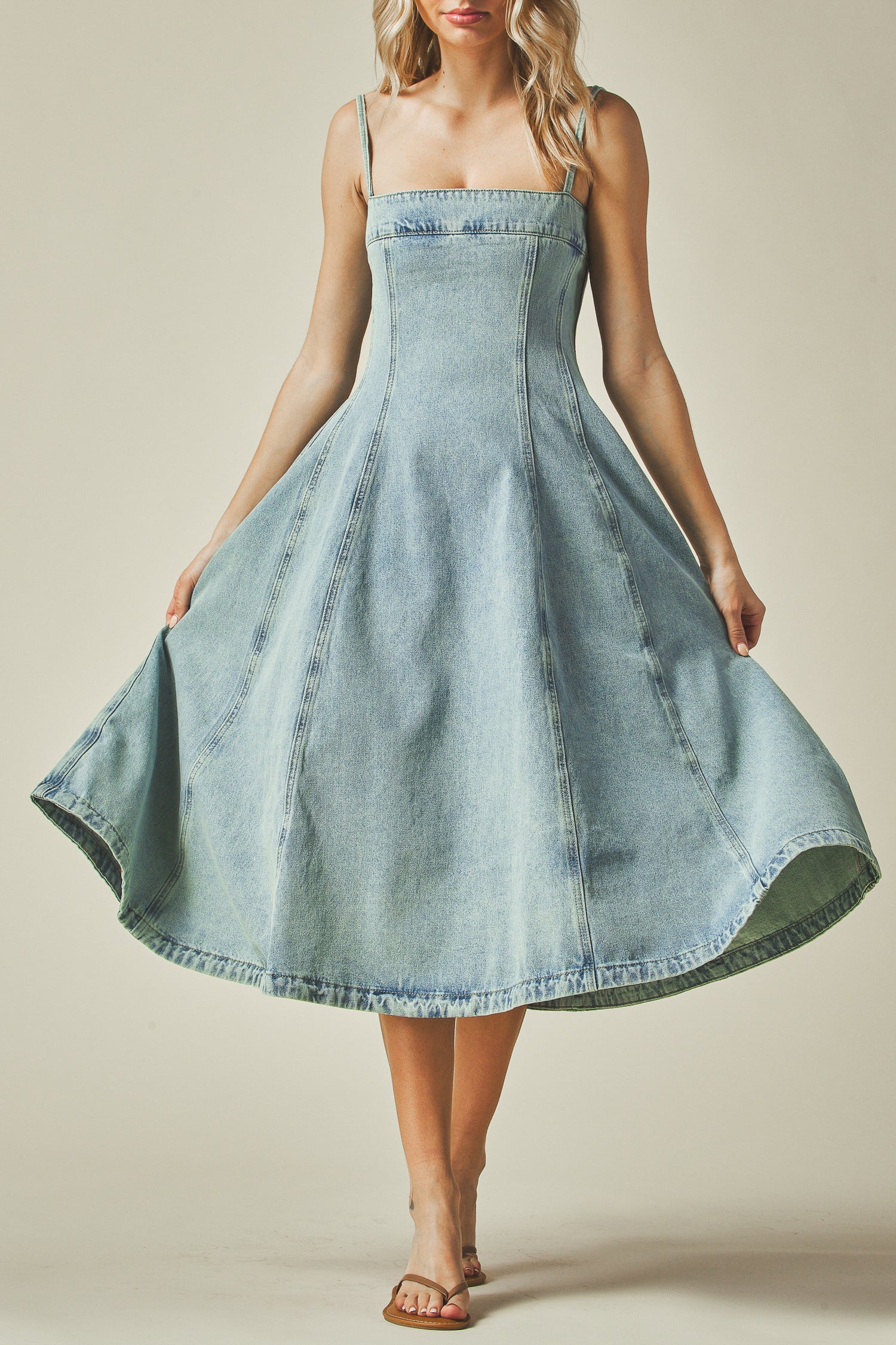 Julia Dress Elegant A-Line Fit and Flare Midi Dress | Spaghetti Strap Summer Style Julia Dress Elegant A-Line Fit and Flare Midi Dress | Spaghetti Strap Summer Style