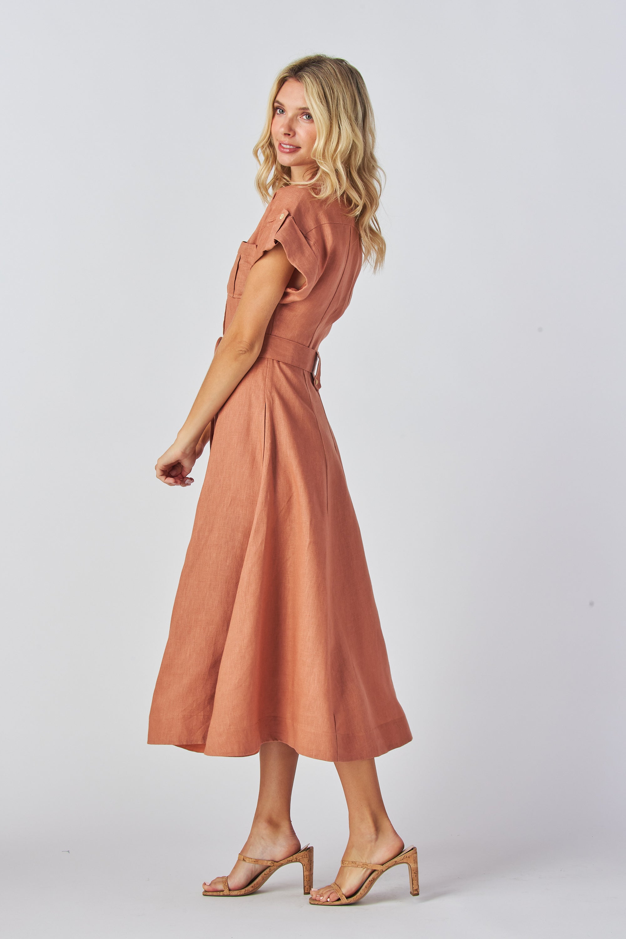 Zarely summer dress girl wearing a rust dress