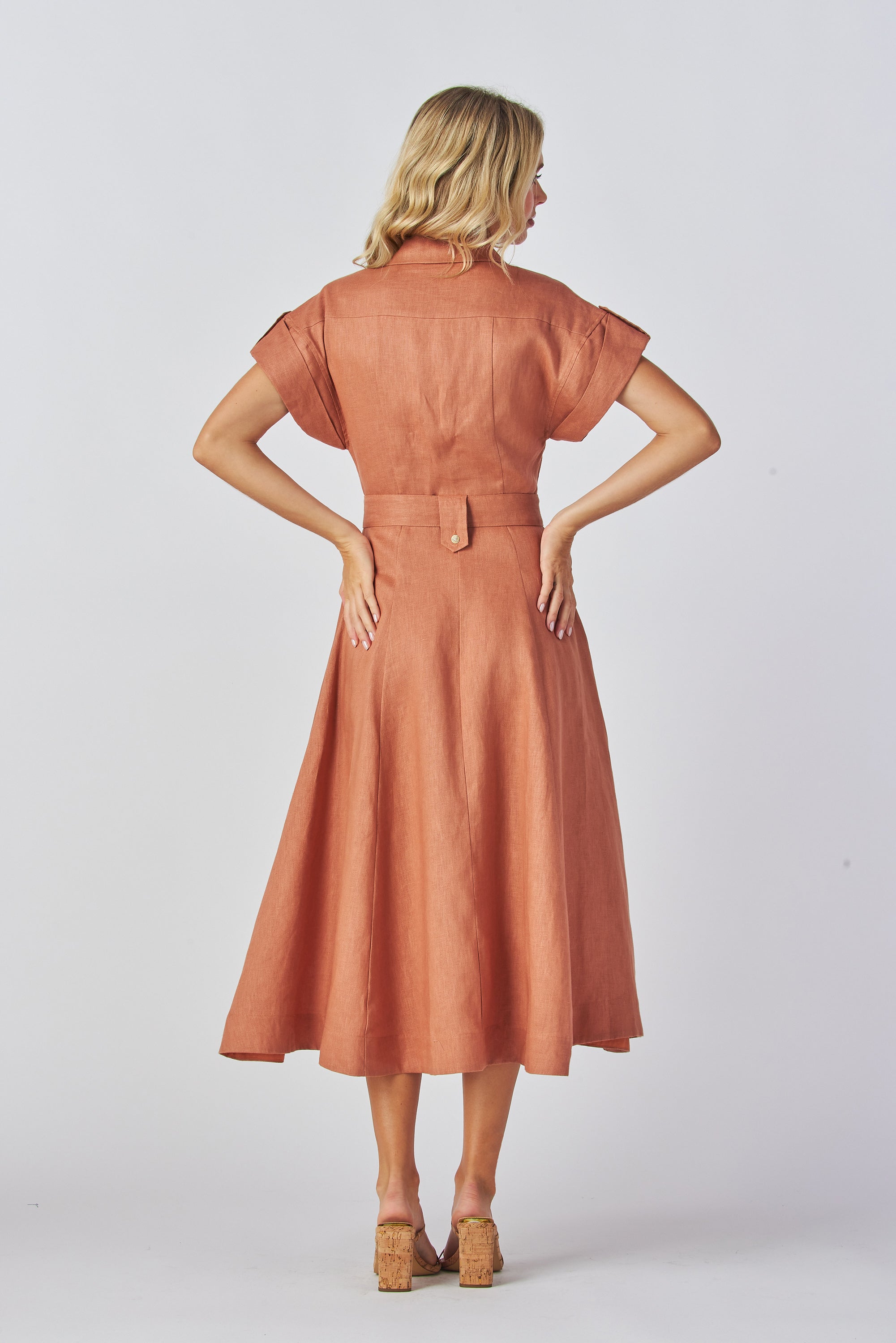 Zarely summer dress girl wearing a rust dress
