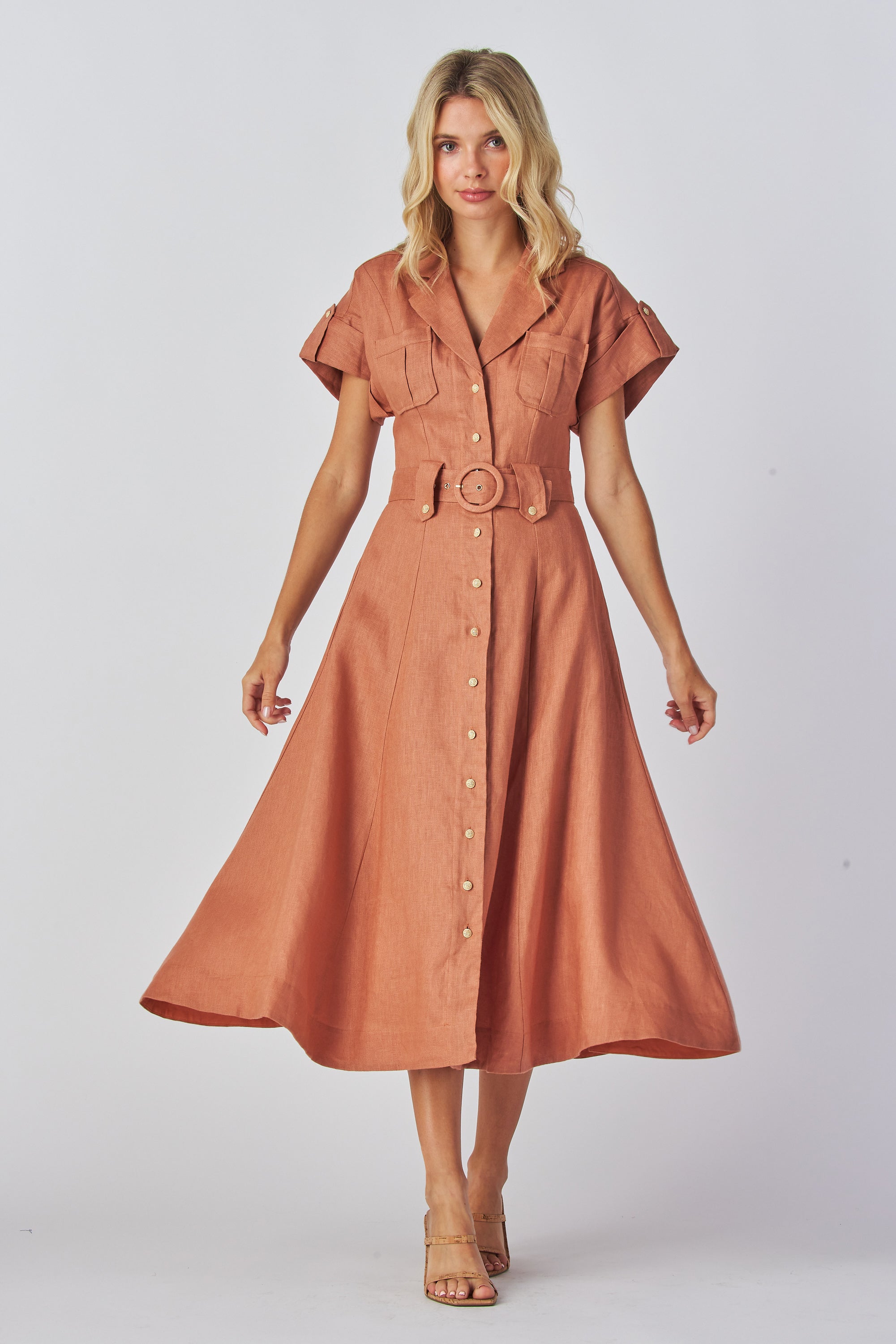 Zarely summer dress girl wearing a rust dress