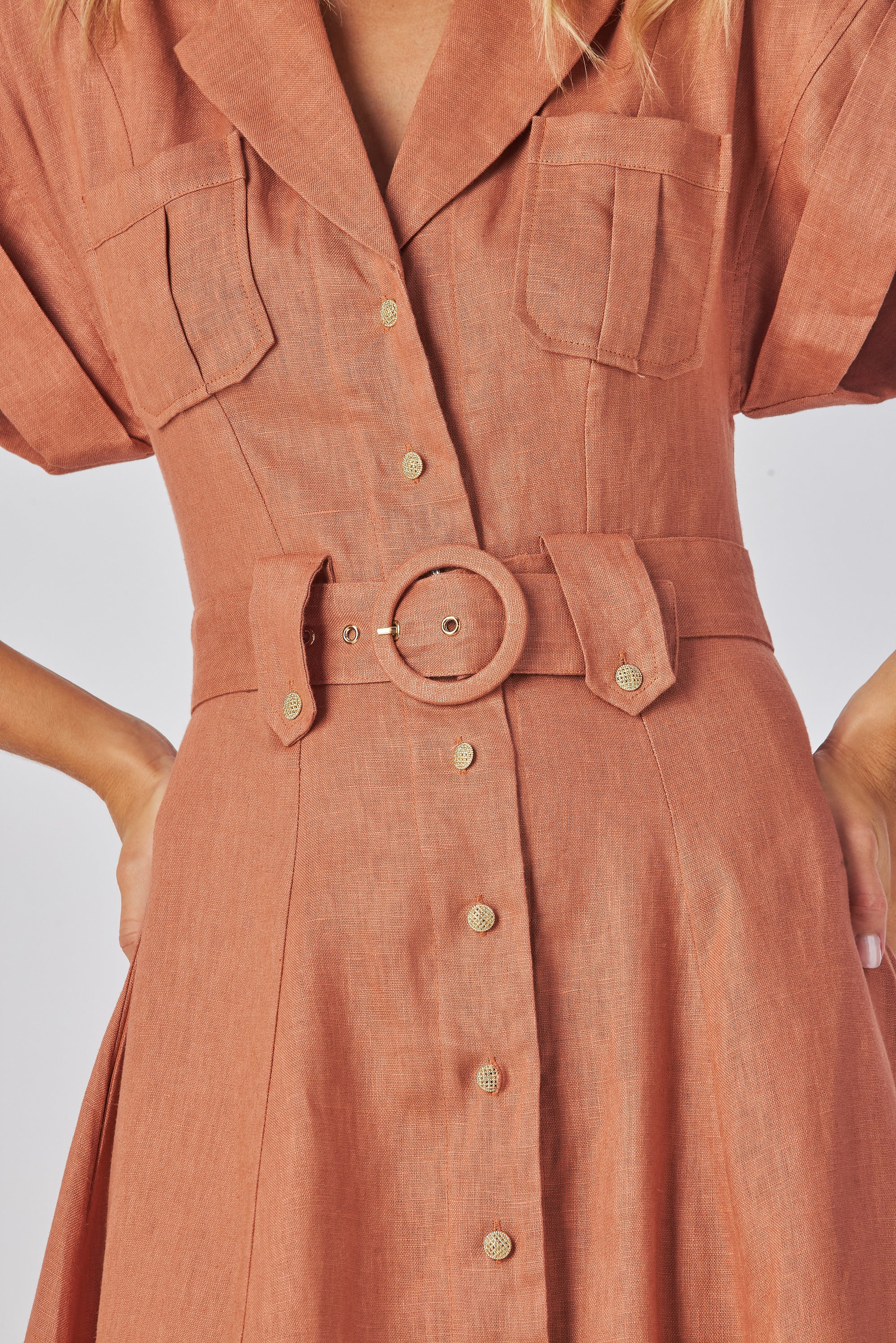 Zarely summer dress girl wearing a rust dress