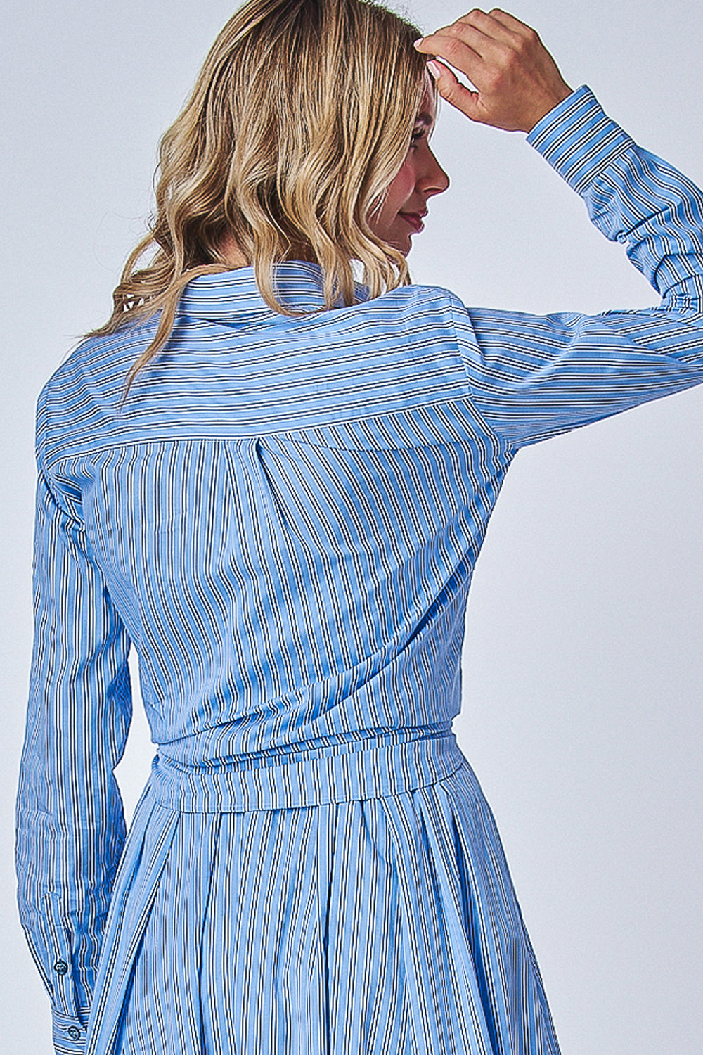 Arely blue striped long  sleeves shirt 5