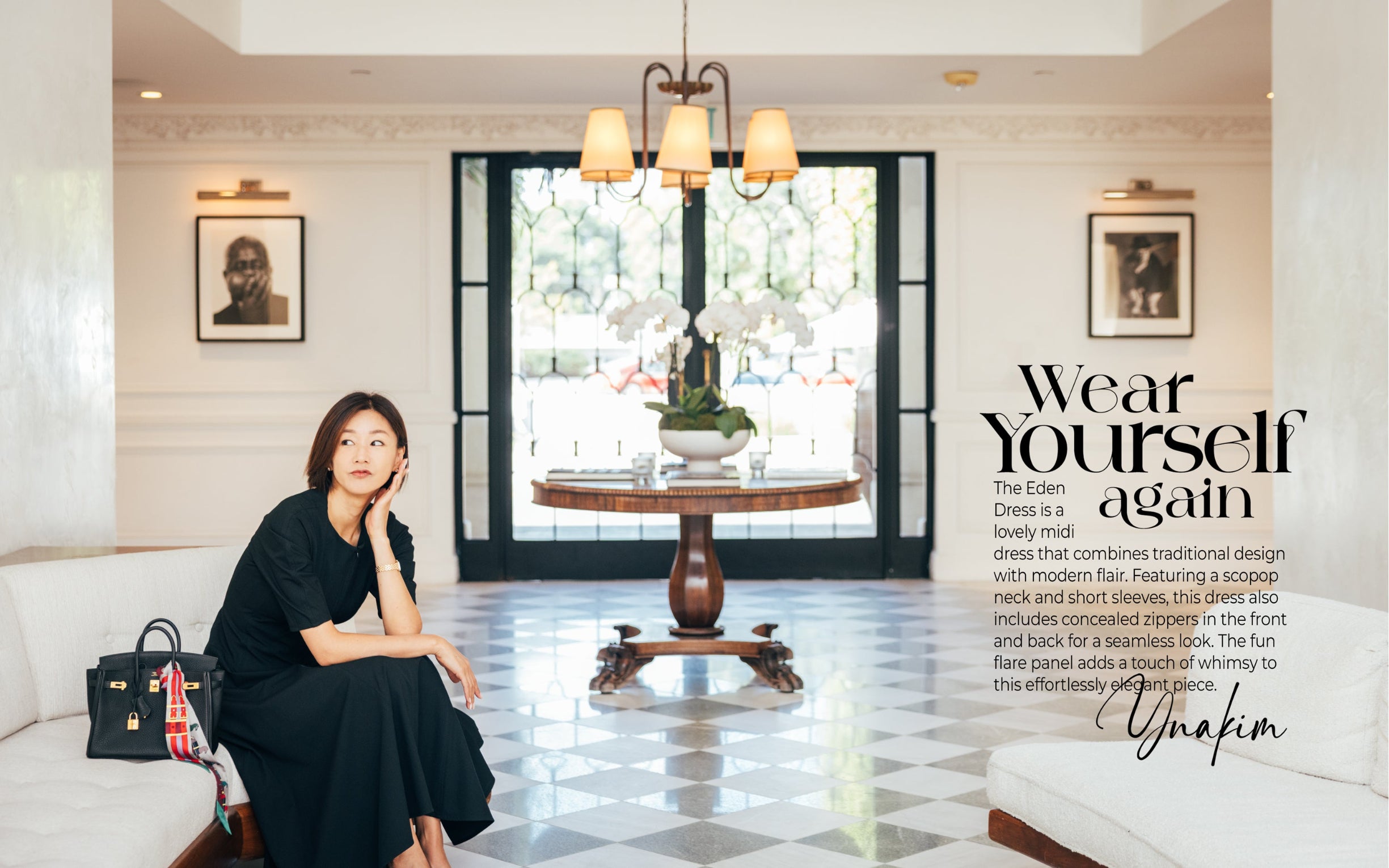 Model Wearing Black Maxi Dress