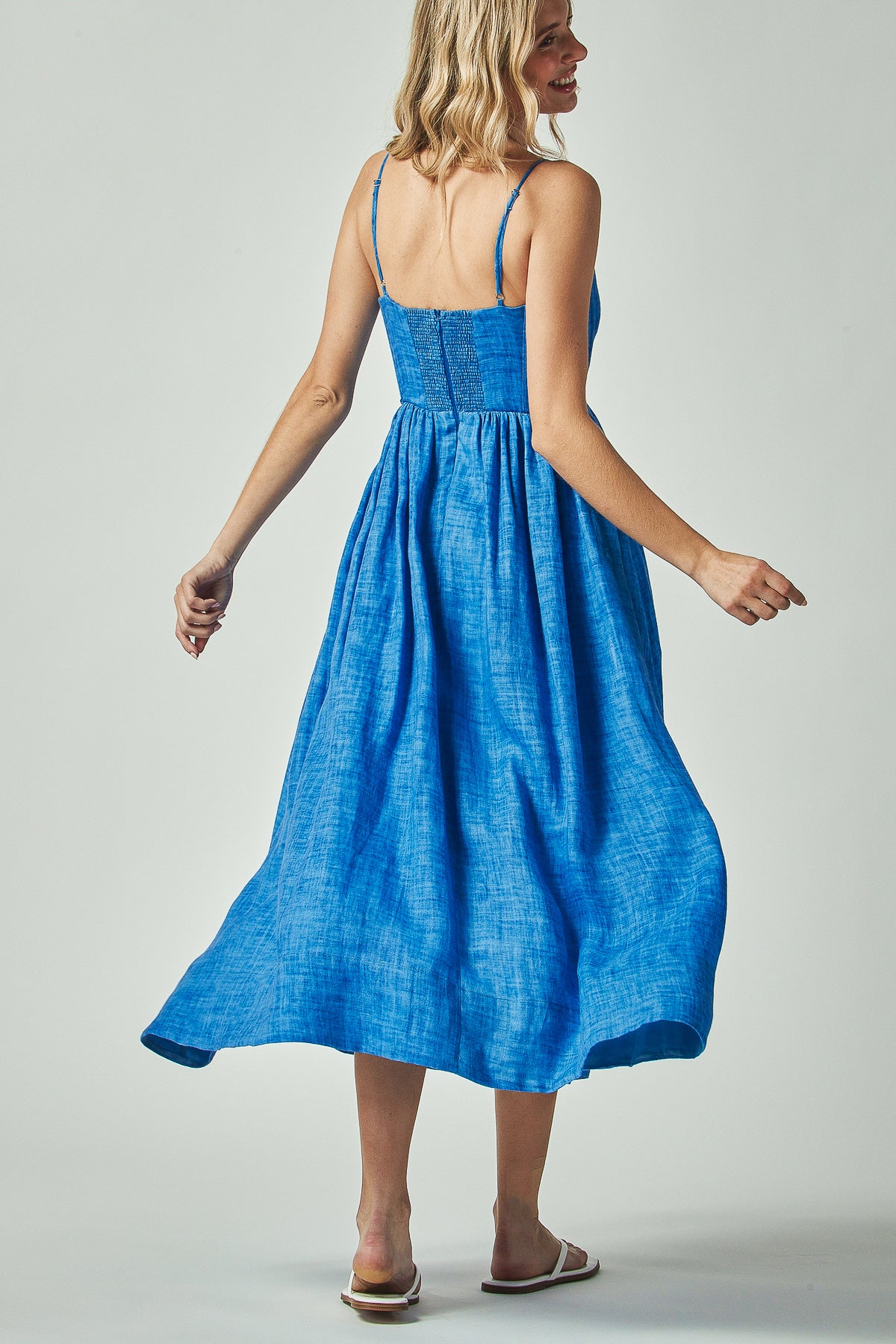 Elianna Dress Elegant Pleated Waist Maxi Dress