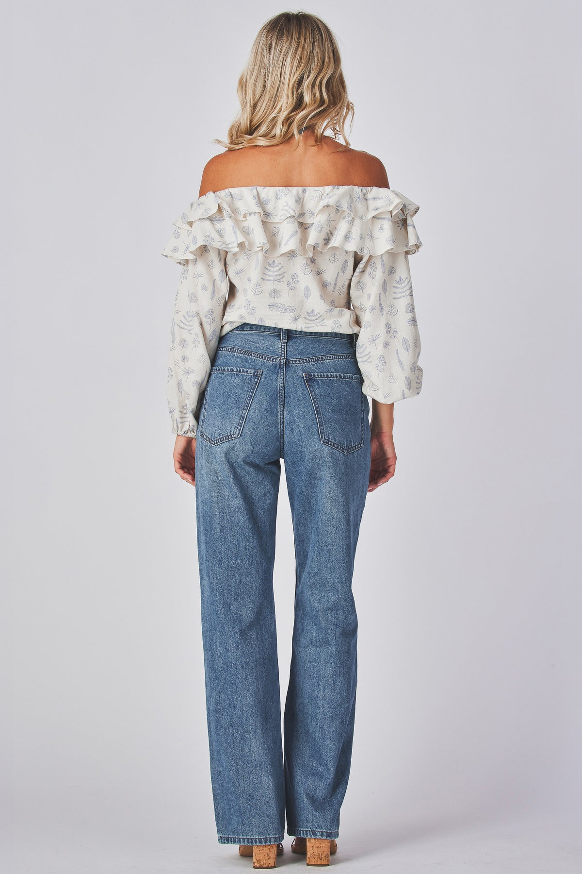 Grazia Top cream off shoulder top back view