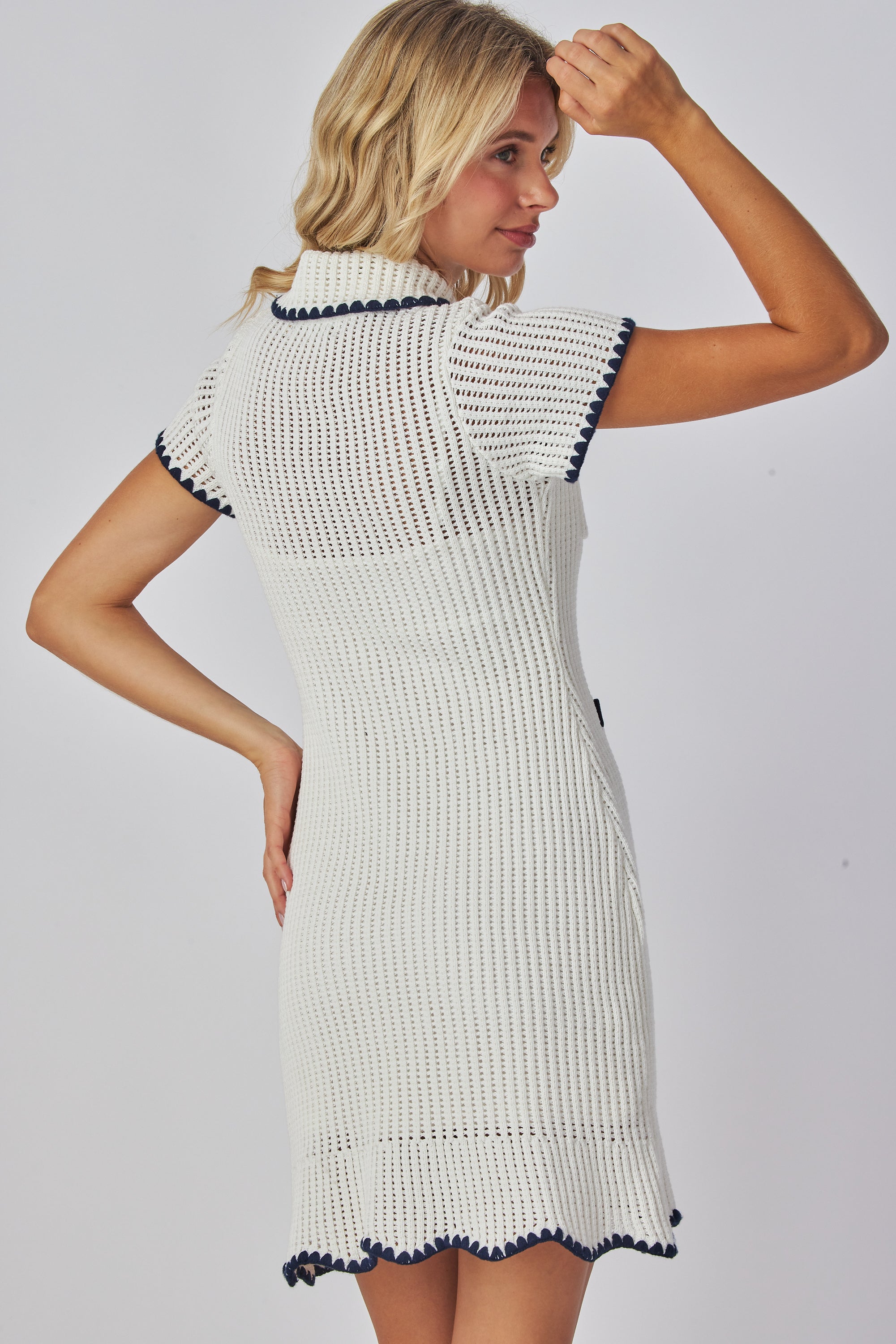 Classic collar mini dress
Button up ribbed knit dress
Crochet cuff mini dress
Short sleeve ruffle hem dress
Ribbed knit mini dress