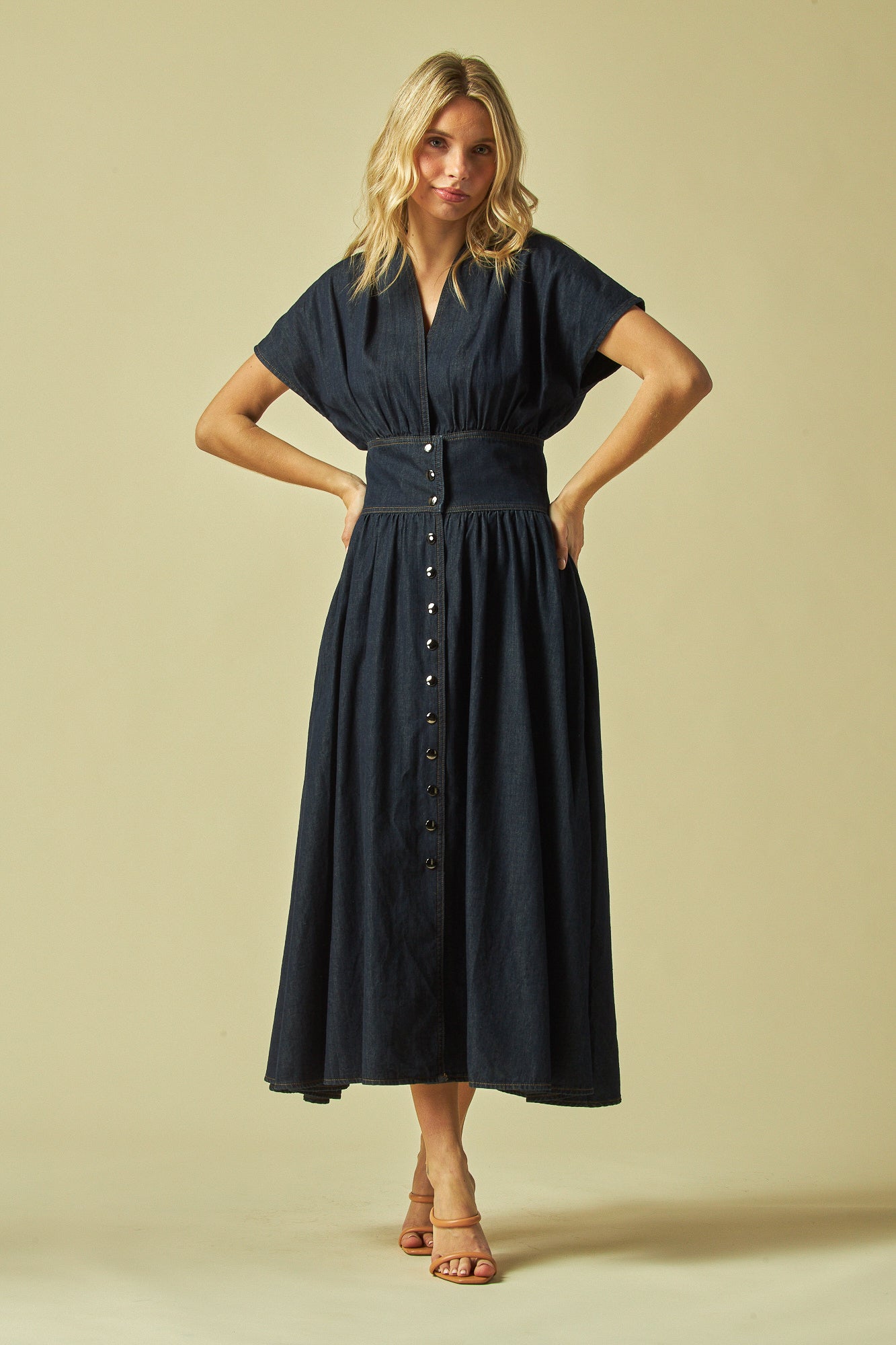 V neck midi dress
Button up empire waist dress
Short sleeve A-line dress
Flared midi dress
Empire waist button dress
A-line V-neck dress
Flare midi dress with sleeves
Casual button up midi dress
Summer midi dress
Classic A-line dress
Lightweight flare dress
Everyday casual midi dress
Feminine work dress
Flowy short sleeve dress
Soft fabric midi dress
Office-appropriate midi dress