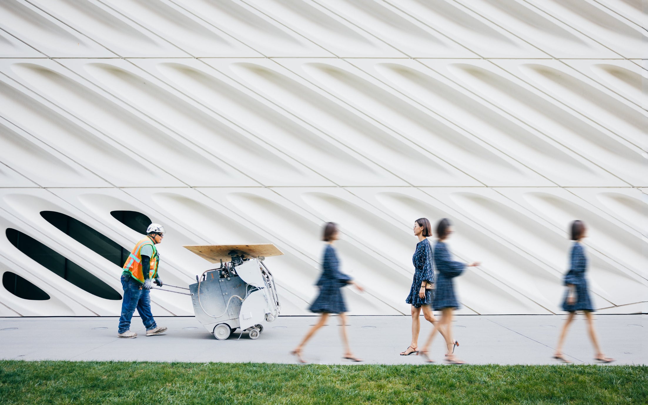 Model Wearing Renata Blue Print Mini Dress