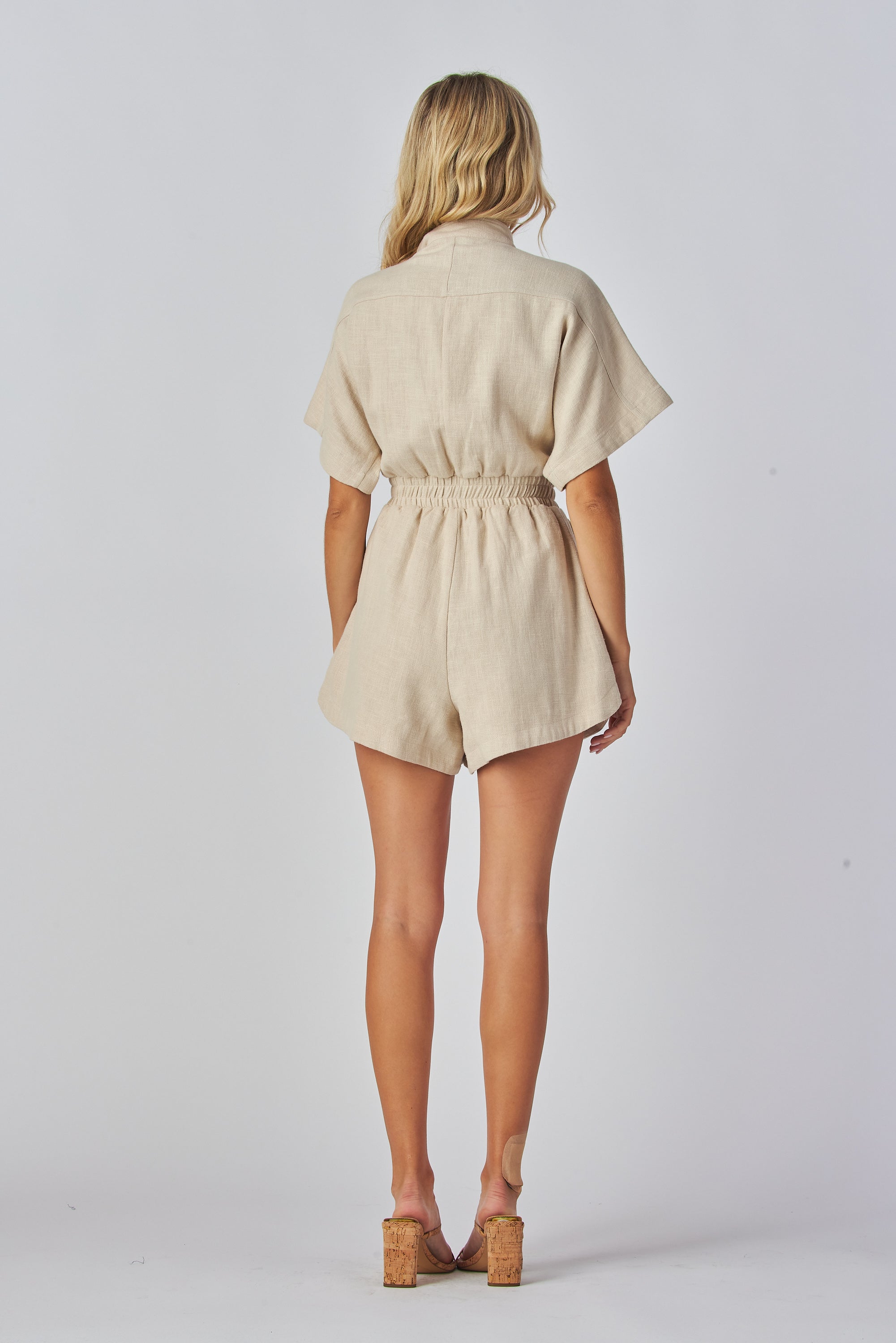 Puff Sleeve Fitted Cuff Romper
High Neck Collarless Romper
Button Up Romper
High Waist Cinch Belted Romper
Elastic Back Waist Romper