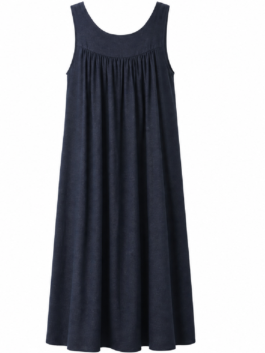 Victoria Dress - Navy 3D ghost mannequin back view