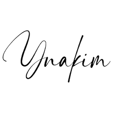 Black cursive text 'Ynakim' logo real time women`s fashion
