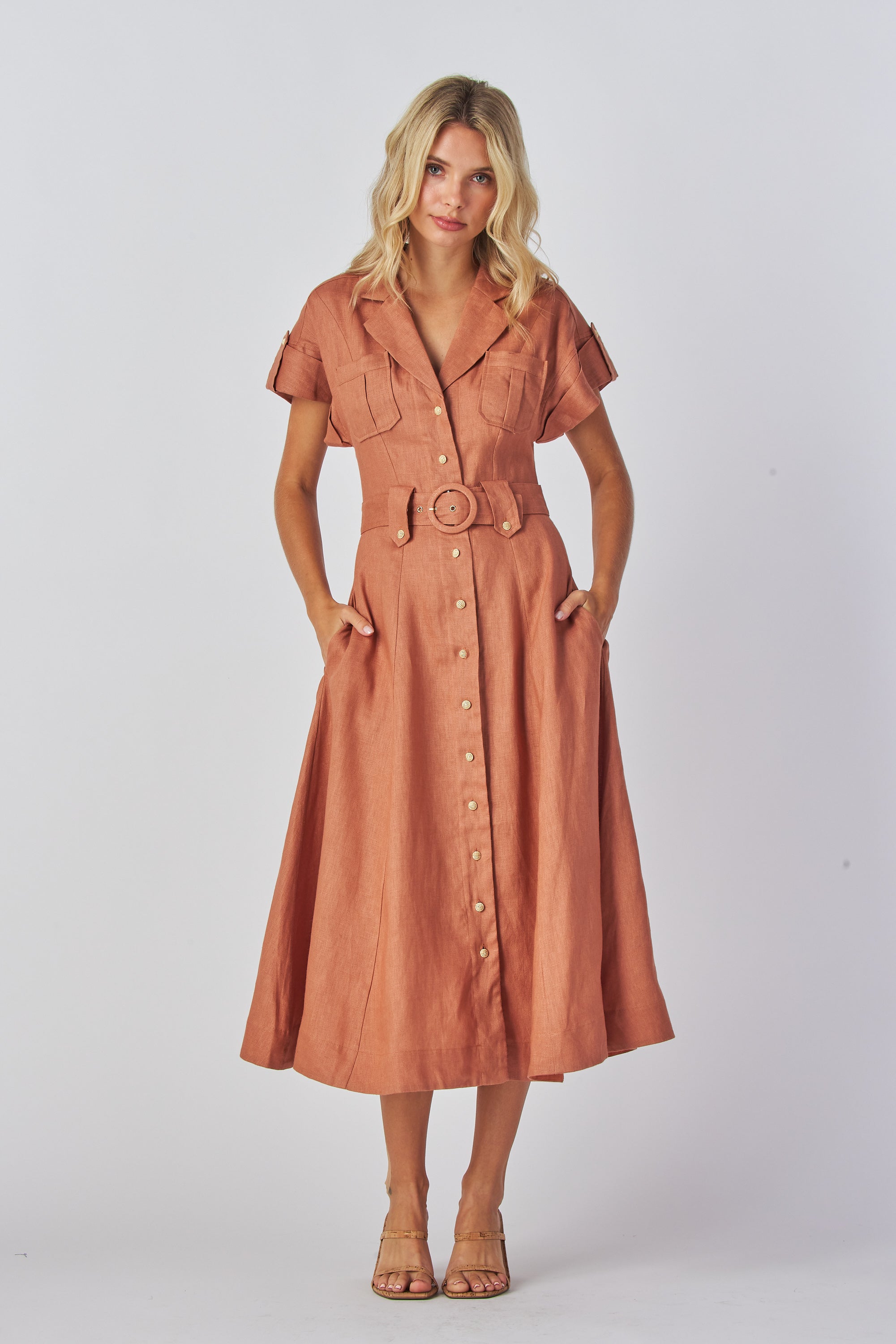 Zarely summer dress girl wearing a olive dress 