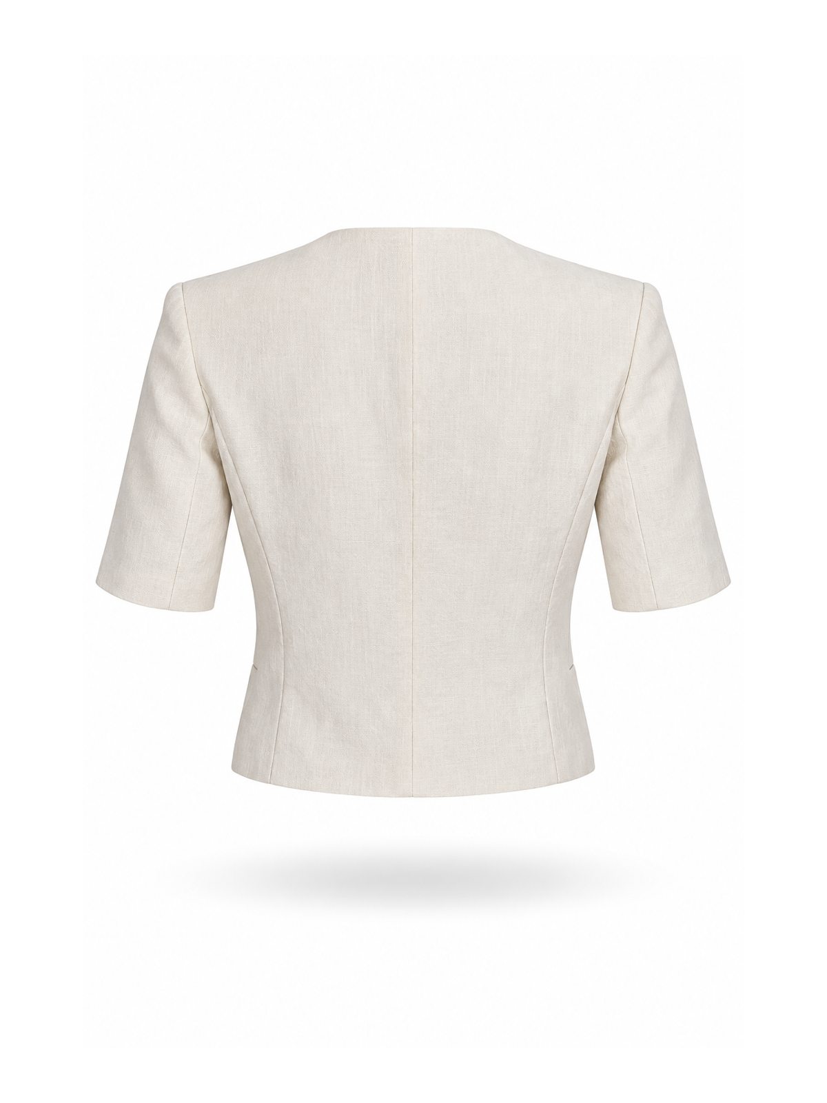 Alice Jacket | Natural Short-Sleeve Linen-Blend Jacket | YNAKIM