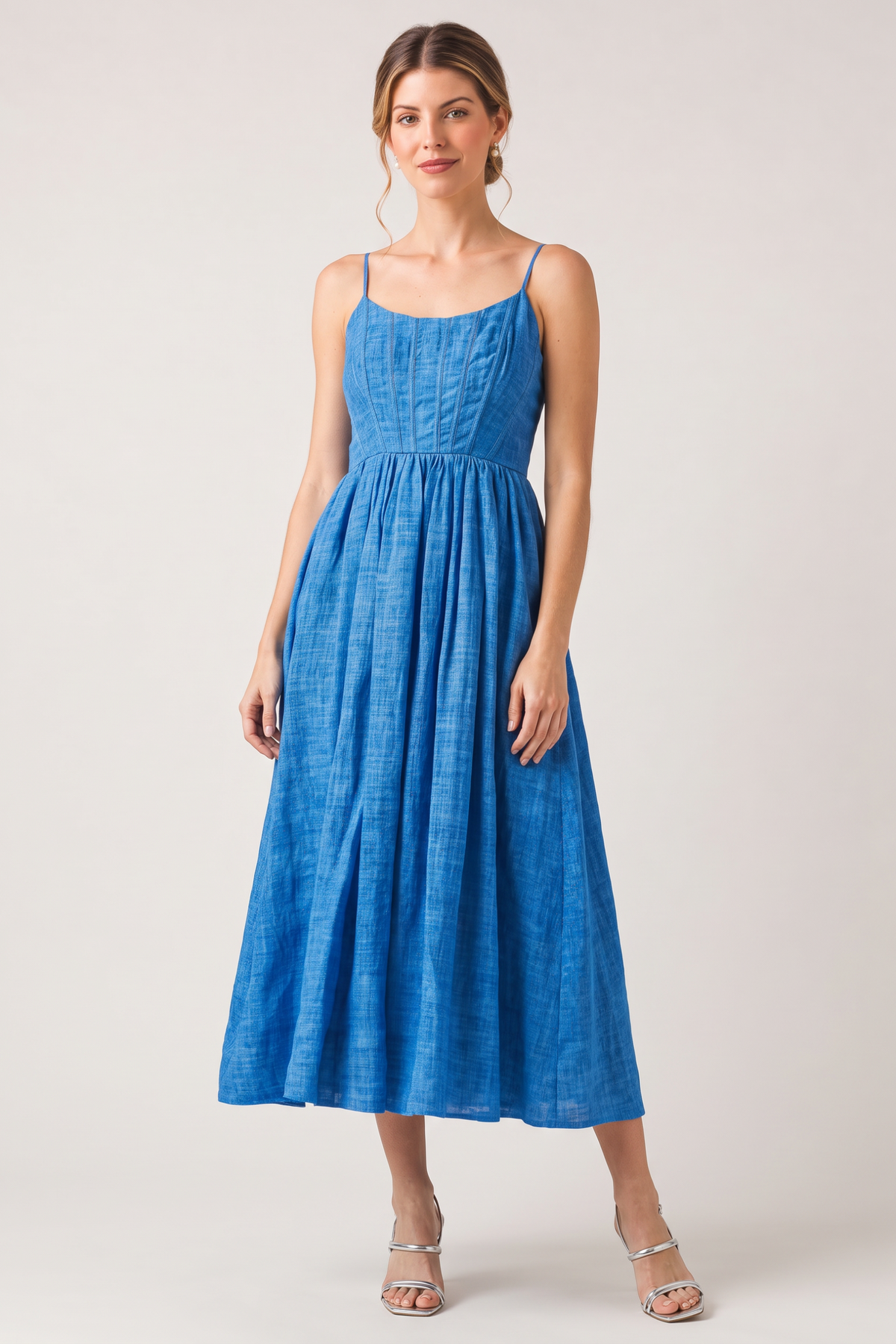 Elianna Dress - Blue — full-length catalog photo